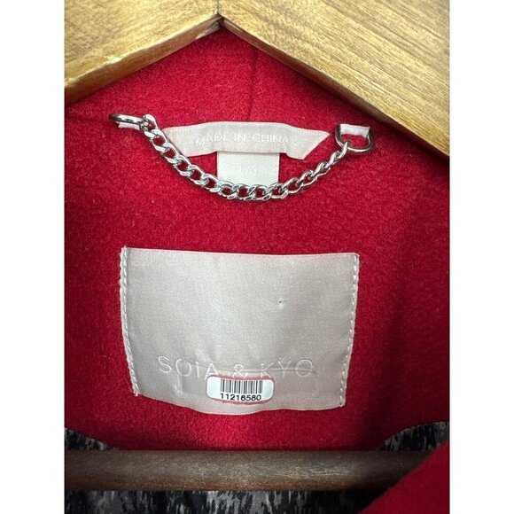 Soia & Kyo - Jenna Slim-Fit Wool Coat in Crimson Size L - Picture 7 of 13